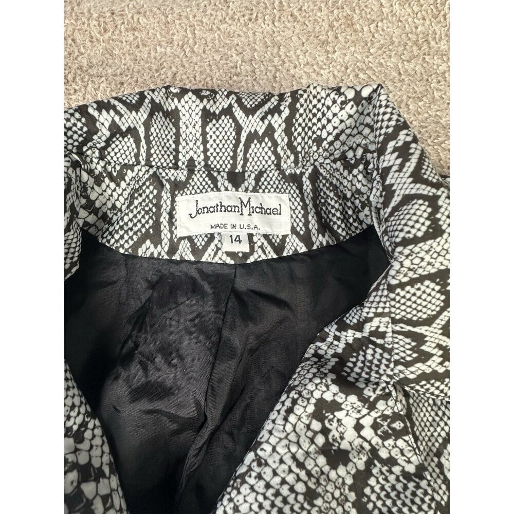 Jonathan Michael Python Snakeskin Print Coat Jacket Gray Black Women’s 14 - Picture 6 of 11